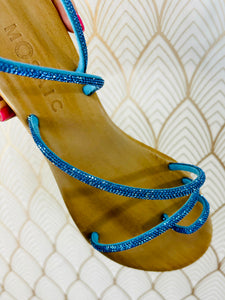 Sandalo strass blu